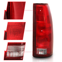 ANZO 1988-1999 Chevy C1500 Taillight Red/Clear Lens w/ Circuit Board(OE Replacement) - Burkken Auto Parts