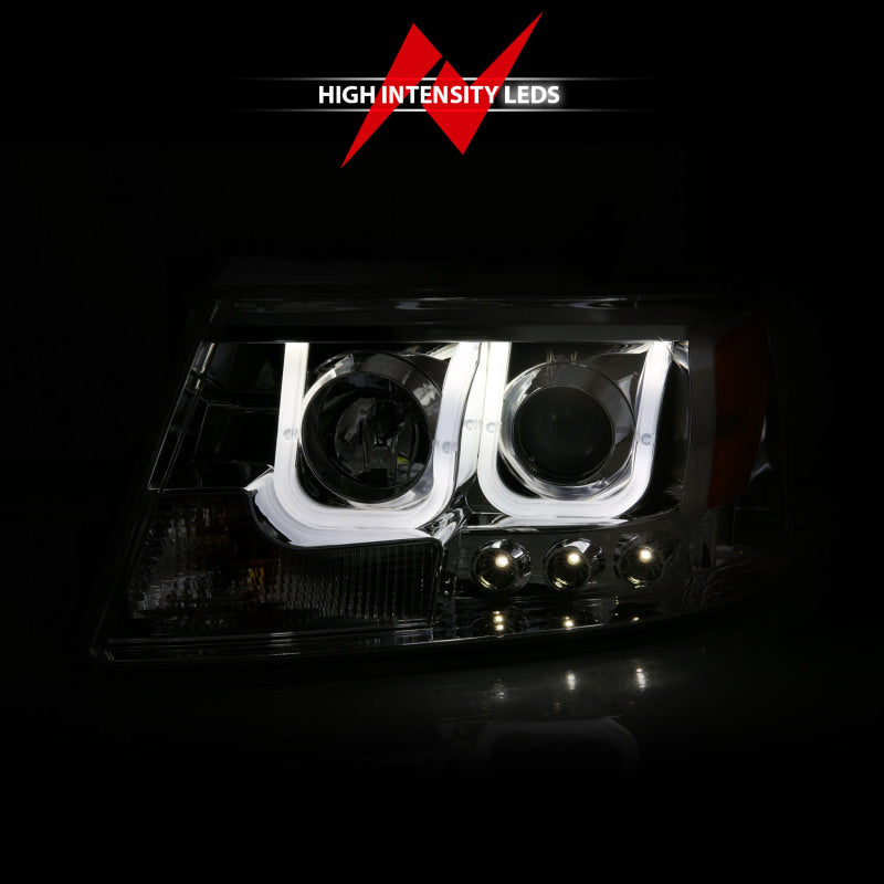 ANZO 2004-2008 Ford F-150 Projector Headlights w/ U-Bar Chrome - Burkken Auto Parts