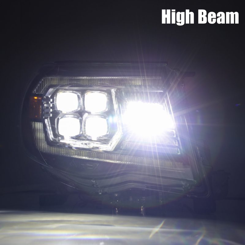 AlphaRex 05-11 Toyota Tacoma NOVA LED Projector Headlights Plank Style Black w/Activation Light/DRL - Burkken Auto Parts