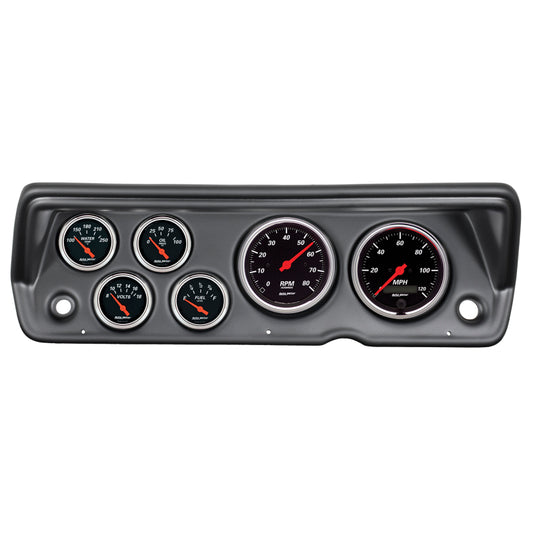 Autometer Designer Black 70-76 Duster/Demon/Dart Dash Kit 6pc Tach / MPH / Fuel / Oil / WTMP / Volt - Burkken Auto Parts