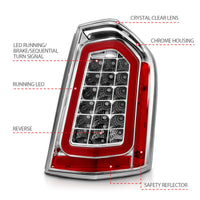 ANZO 11-14 Chrysler 300 LED Taillights Chrome w/ Sequential - Burkken Auto Parts