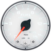 Autometer Spek-Pro Gauge Fuel Press 2 1/16in 15psi Stepper Motor W/Peak & Warn Wht/Blk - Burkken Auto Parts