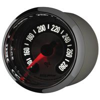 Autometer American Muscle 2-1/16in Full Sweep Electric Digital Stepper 140-280 Deg F Oil Temp Gauge - Burkken Auto Parts