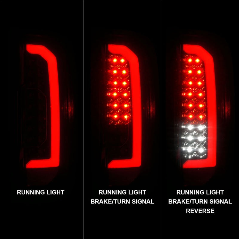 ANZO 15-21 GMC Canyon Full LED Tail Lights w/ Red Lightbar Black Housing Smoke Lens - Burkken Auto Parts