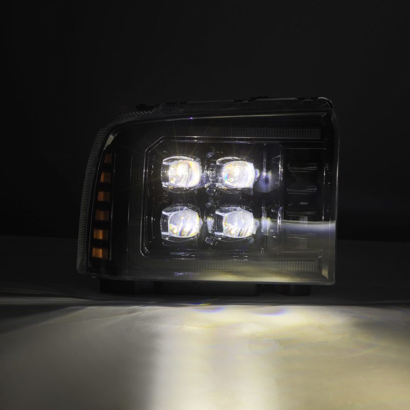 AlphaRex 05-07 Ford Super Duty/Excursion NOVA-Series LED Projector Headlights Alpha-Blk w/Activ Ligh - Burkken Auto Parts