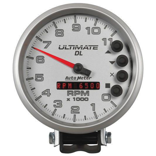 Autometer 5 inch Ultimate DL Playback Tachometer 11000 RPM - Silver - Burkken Auto Parts