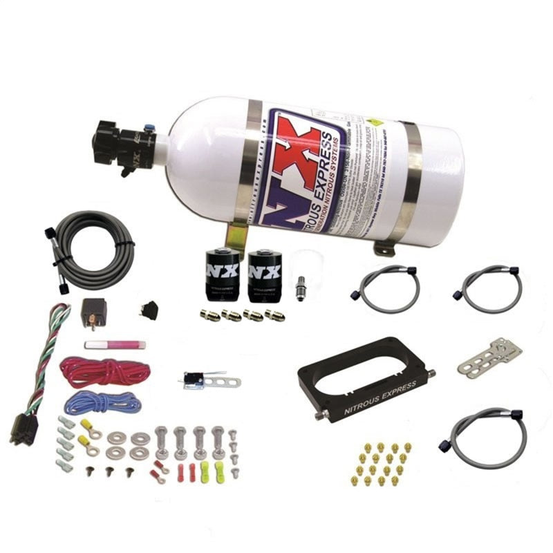 Nitrous Express 96-04 Ford Mustang Cobra/Mach 1 4 Valve Nitrous Kit (50-300HP) w/10lb Bottle - Burkken Auto Parts