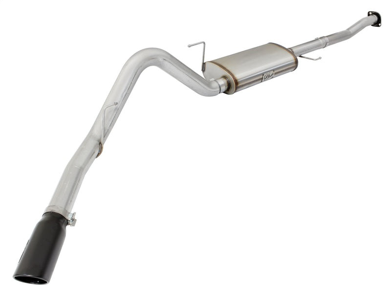 aFe MACHForce XP Exhaust 3in-3.5in SS Single Side Exit CB w/ Black Tips 15 Ford F150 V8 5.0L CC/SB - Burkken Auto Parts