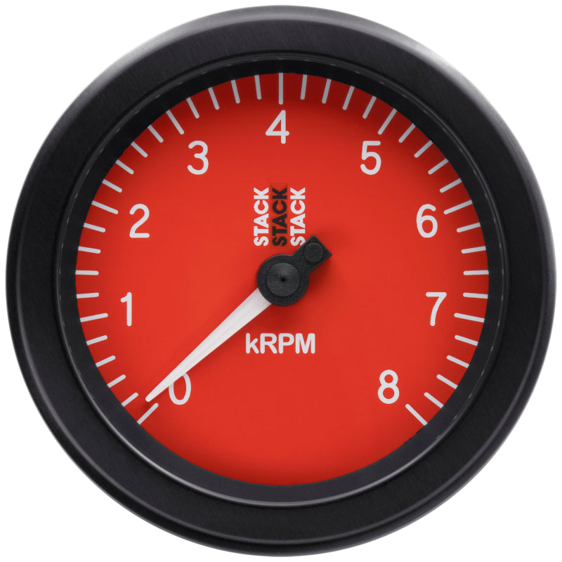 Autometer Stack Sport 88mm 0-8K RPM Tachometer - Red - Burkken Auto Parts