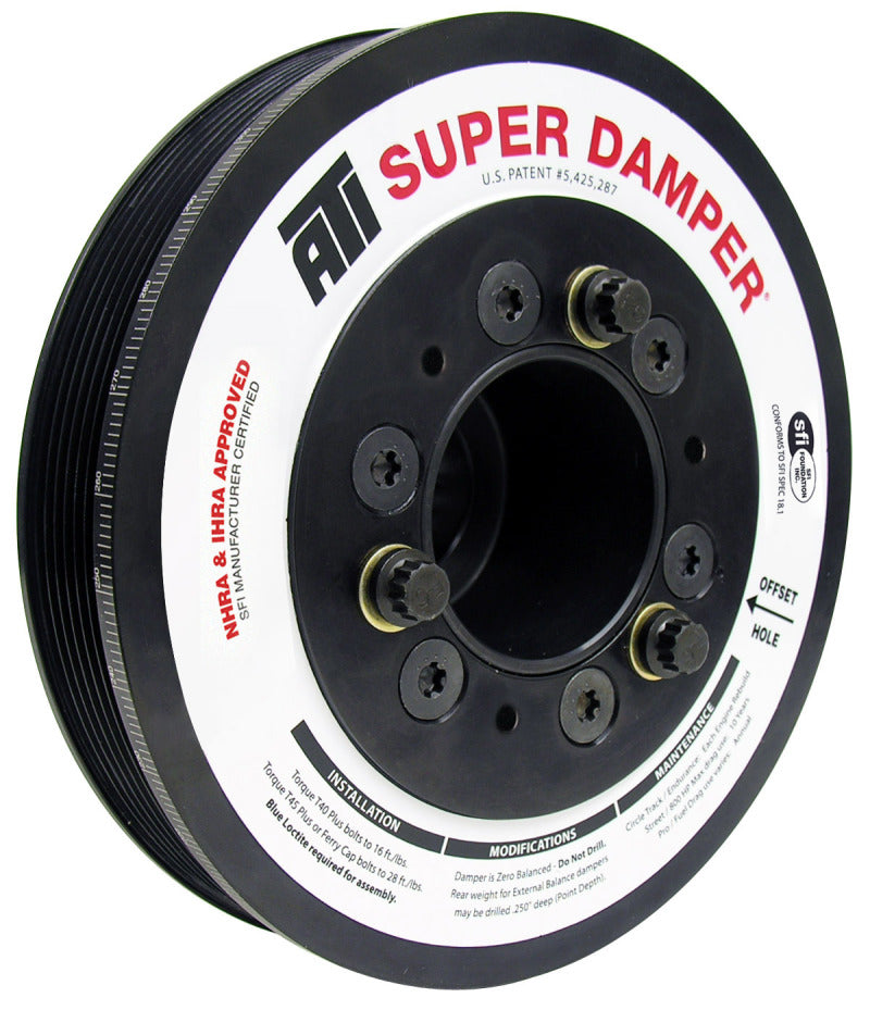 ATI Damper - 7.48in - Alum - 6 Grv - Dodge - 05-10 - 17 Per OD - Non VVT 6.1L/392/426 - 3 Ring - Burkken Auto Parts