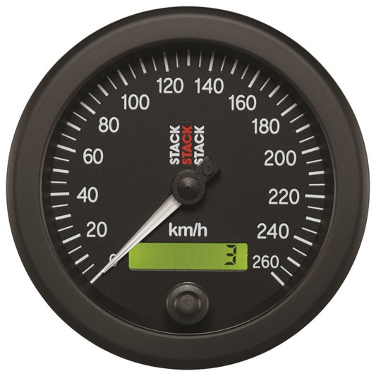 Autometer Stack 88mm 0-260 KM/H Electronic Speedometer - Black - Burkken Auto Parts