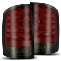 AlphaRex 14-18 GMC Sierra 1500 PRO-Series LED Tail Lights Red Smoke - Burkken Auto Parts