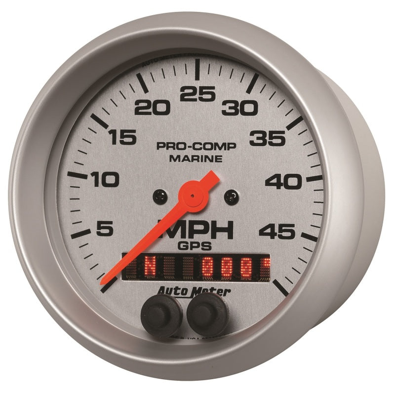 Autometer Marine Silver Ultra-Lite 3-3/8in 50MPH GPS Speedometer Gauge - Burkken Auto Parts