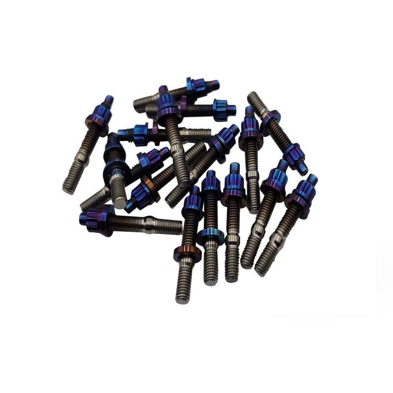 BLOX Racing Xtreme Burnt Titanium Studs M8x1.25x65mm 9 Piece Set - Burkken Auto Parts