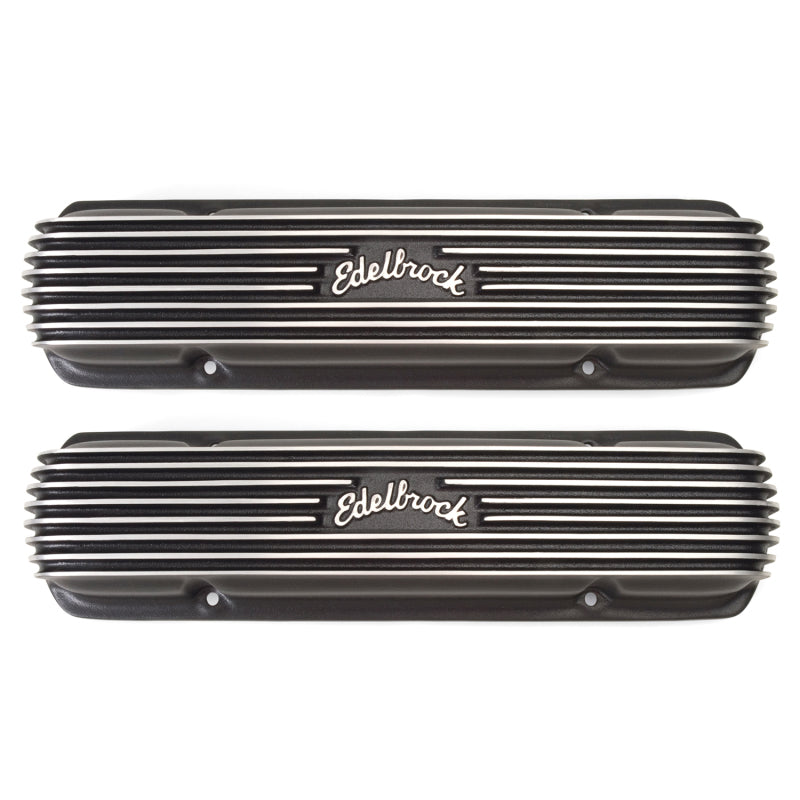 Edelbrock Valve Cover Classic Series Pontiac 1962-1979 301-455 CI V8 Black - Burkken Auto Parts