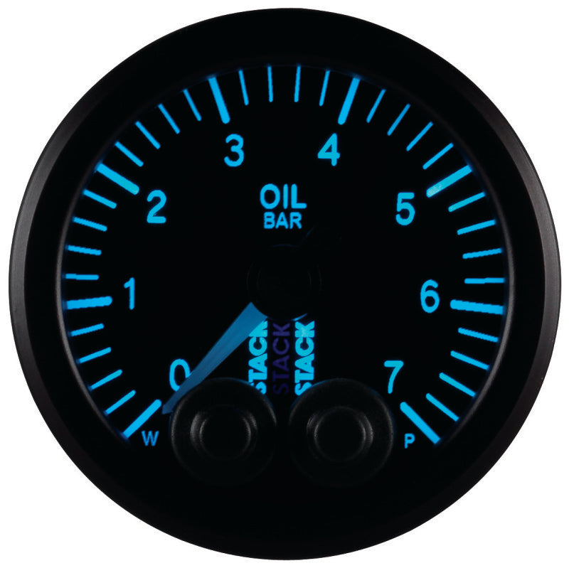 Autometer Stack 52mm 0-7 Bar M10 Male Pro-Control Oil Pressure Gauge - Black - Burkken Auto Parts