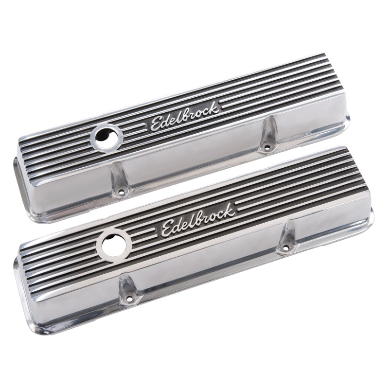 Edelbrock Valve Cover Elite II Series Chevrolet 1959-1986 262-400 CI V8 Low Polished - Burkken Auto Parts