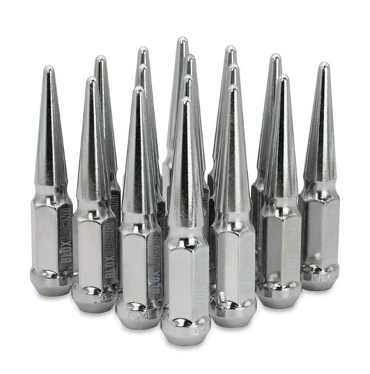 BLOX Racing Spike Forged Lug Nuts - Chrome 12 x 1.25mm - Set of 16 - Burkken Auto Parts