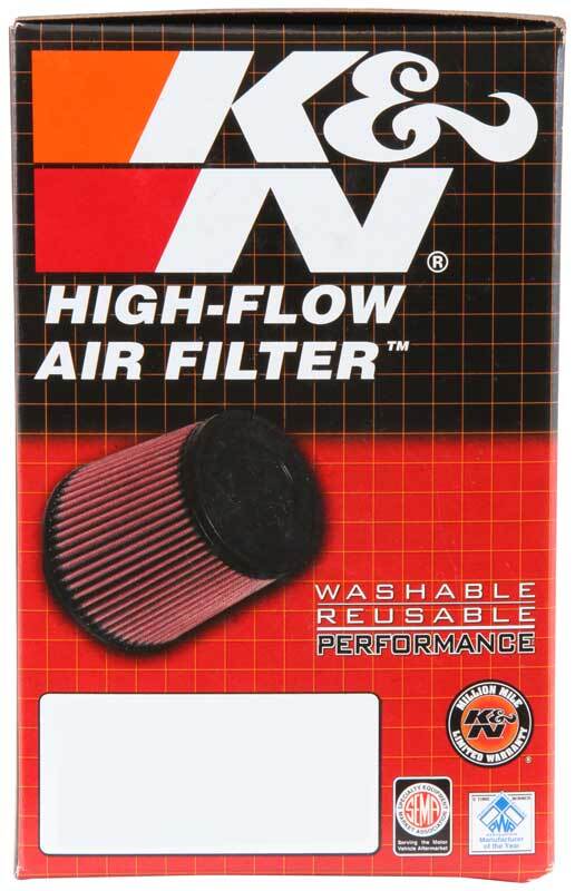 K&N Universal Clamp-On Air Filter - 2 1/4in 10 DEG FLG 3 1/2in OD 6in H - Burkken Auto Parts