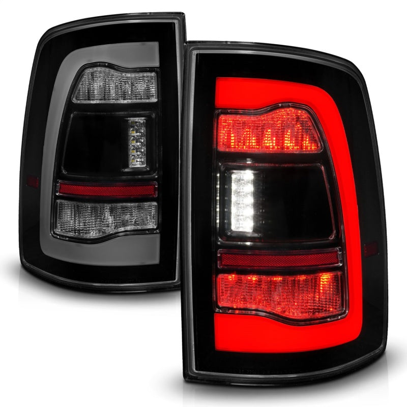 ANZO 09-18 Dodge Ram 1500 Sequential LED Taillights Smoke Black - Burkken Auto Parts