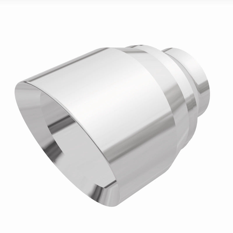 MagnaFlow Tip Stainless Double Wall Round Single Outlet Polished 4.5in DIA 2.5in Inlet 5.75in Length - Burkken Auto Parts
