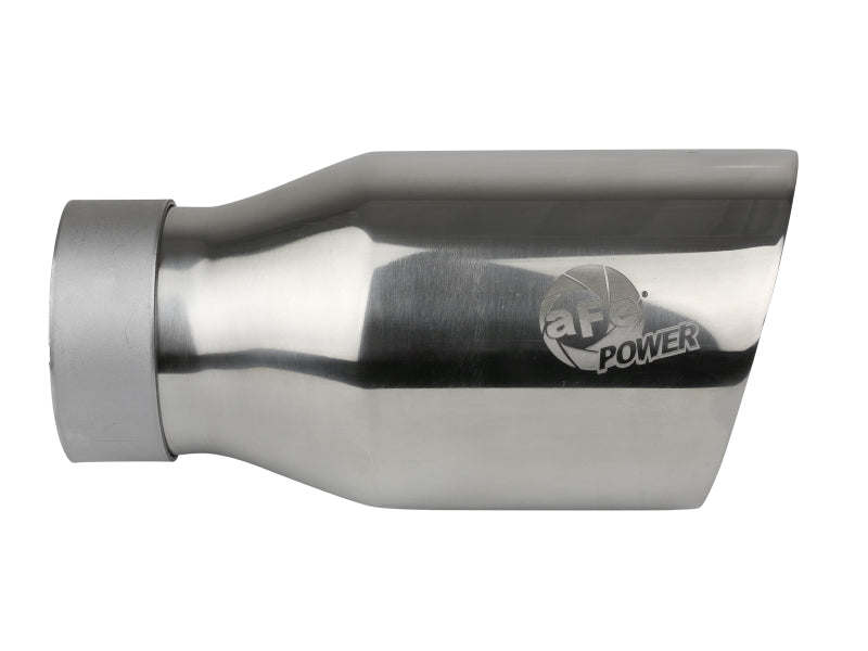 aFe MACH Force-Xp Univ 304 SS Double-Wall Clamp-On Exhaust Tip - Polished - 3in Inlet - 4.5in Outlet - Burkken Auto Parts