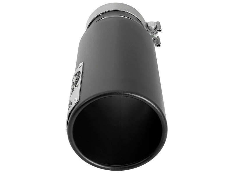 aFe SATURN 4S 4in SS Intercooled Exhaust Tip - Black 4in In x 5in Out x 12in L Bolt-On - Burkken Auto Parts