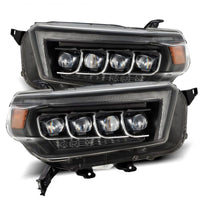 AlphaRex 10-13 Toyota 4Runner NOVA LED Projector Headlights Plank Style Black w/Seq Signal/DRL - Burkken Auto Parts