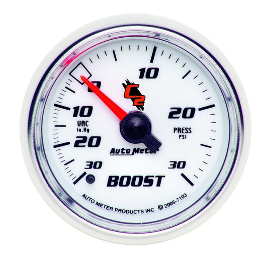 Autometer C2 52mm 30 PSI Mechanical Boost and Vacuum Gauge - Burkken Auto Parts
