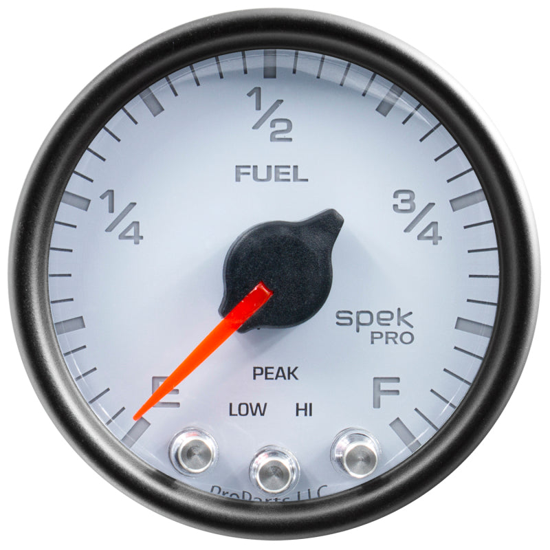 Autometer Spek-Pro Gauge Fuel Level 2 1/16in 0-270 Programmable Wht/Blk - Burkken Auto Parts