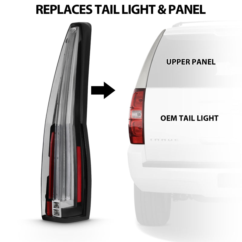 ANZO 2007-2014 Chevrolet Tahoe Led Taillights Red/Clear - Burkken Auto Parts