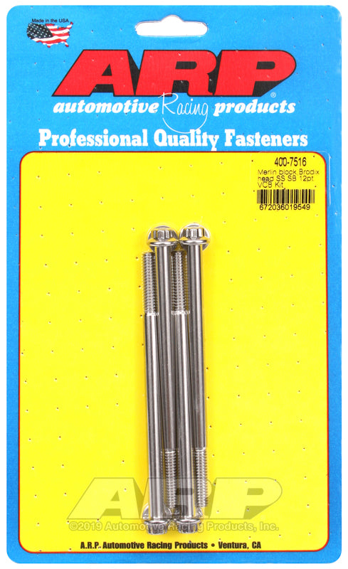 ARP Merlin Block BRodix Head SB 12pt Valve Cover Bolt Kit - Burkken Auto Parts