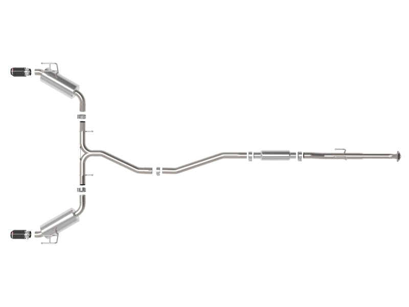 aFe Takeda 2.5in 304 SS Cat-Back Exhaust System w/CF Tips 2022+ Honda Civic L4-1.5L (t) - Burkken Auto Parts