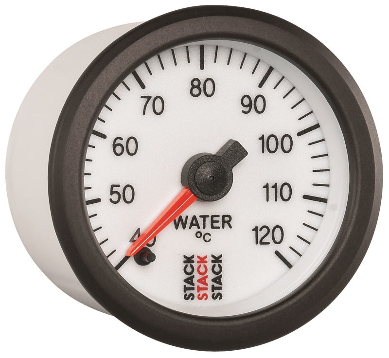 Autometer Stack 52mm 40-120 Deg C 1/8in NPTF Male Pro Stepper Motor Water Temp Gauge - White - Burkken Auto Parts