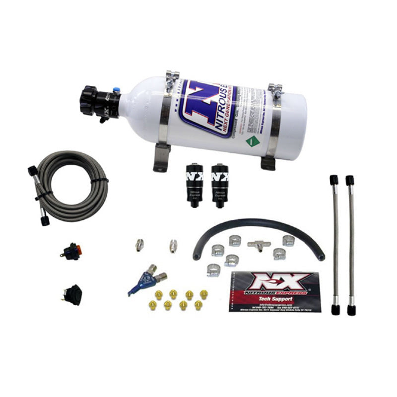 Nitrous Express Hitman EFI Single Nozzle Piranha Nitrous Kit (35-75HP) w/5lb Bottle - Burkken Auto Parts
