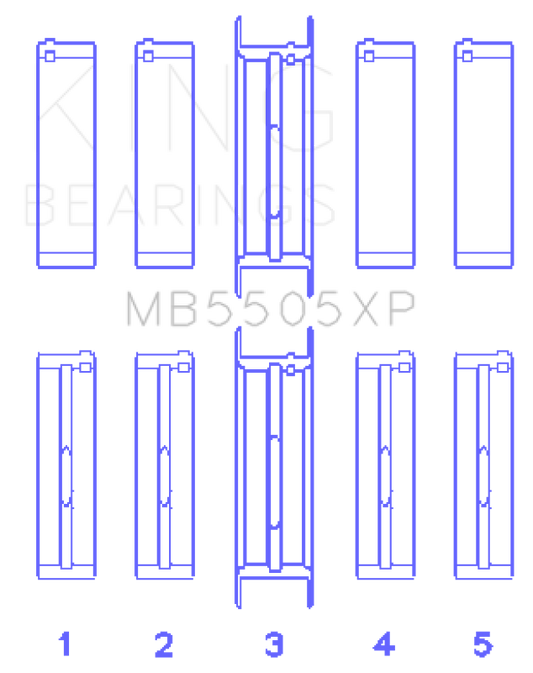 King Engine Bearings Ford V8 351ci 5.8L 400ci 6.6L 16V (Size STD) Performance Main Bearing Set