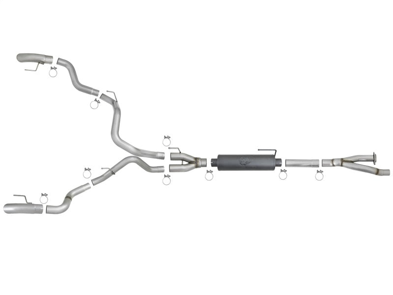 aFe MACH Force-Xp Cat-Back Exhaust w/Dual Hi-Tuck Tips 17-18 Ford F-150 Raptor V6-3.5L (tt) - Burkken Auto Parts