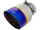 aFe Takeda 304 Stainless Steel Clamp-On Exhaust Tip 2.5in. Inlet / 4.5in. Outlet - Blue Flame - Burkken Auto Parts