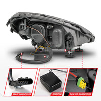 ANZO 05-13 Chevrolet Corvette Projector Headlights w/switchback & Sequential LED - Black Amber - Burkken Auto Parts