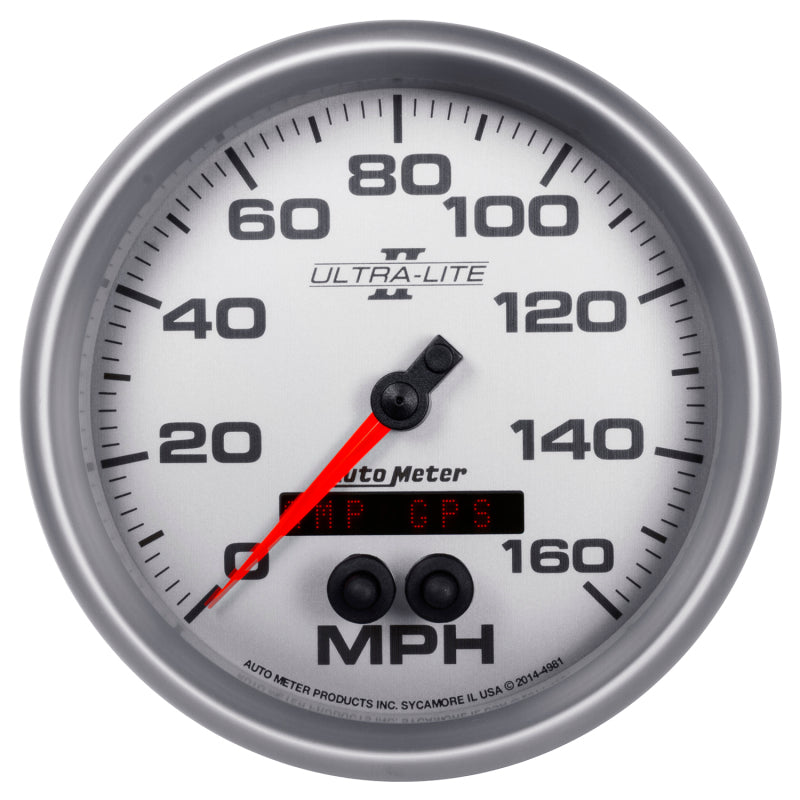 Autometer Ultra-Lite II 5in 0-140MPH In-Dash Electronic GPS Programmable Speedometer - Burkken Auto Parts