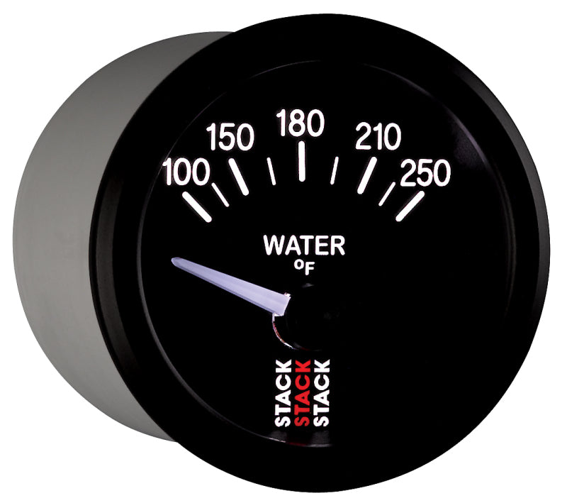 Autometer Stack 52mm 100-250 Deg F 1/8in NPTF Electric Water Temp Gauge - Black - Burkken Auto Parts