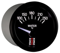 Autometer Stack 52mm 100-250 Deg F 1/8in NPTF Electric Water Temp Gauge - Black - Burkken Auto Parts