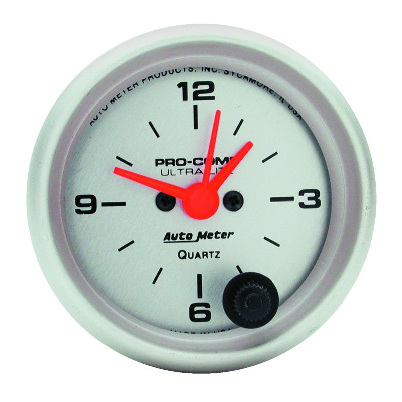 Autometer Ultra-Lite 52mm Short Sweep Electronic Clock - Burkken Auto Parts