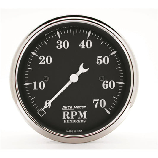 AutoMeter Gauge Tachometer 3-1/8in. 7K RPM In-Dash Old Tyme Black - Burkken Auto Parts