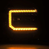 AlphaRex 14-18 GMC Sierra NOVA LED Proj Headlights Plnk Style Alpha Blk w/Activ Light/Seq Signal/DRL - Burkken Auto Parts