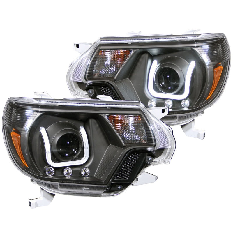 ANZO 2012-2015 Toyota Tacoma Projector Headlights w/ U-Bar Black - Burkken Auto Parts