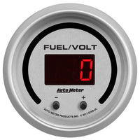 Autometer 52.4mm Silver Switchable 0-100 Fuel Level/8-18V Voltmeter Ultra-Lite Elite Digital Gauge - Burkken Auto Parts