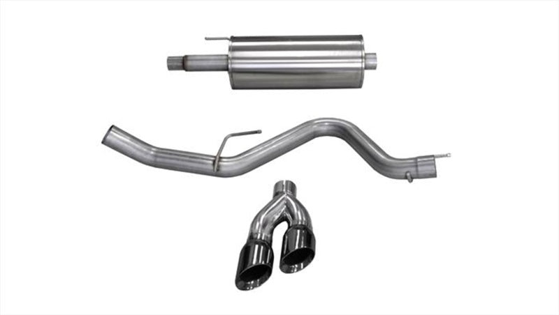 Corsa 2015-2020 Ford F-150 5.0L V8 (Super Crew Cab) Black Sport Single Side Dual 4in Tips CB Exhaust - Burkken Auto Parts