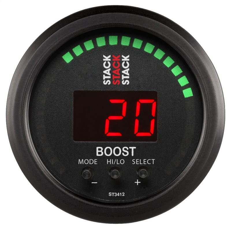 Autometer Stack 52mm -1 to +2 Bar (-30INHG to +30 PSI) Boost Controller - Black - Burkken Auto Parts