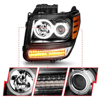 ANZO 2007-2012 Dodge Nitro Projector Headlights w/ Halo Black (CCFL) G2 - Burkken Auto Parts